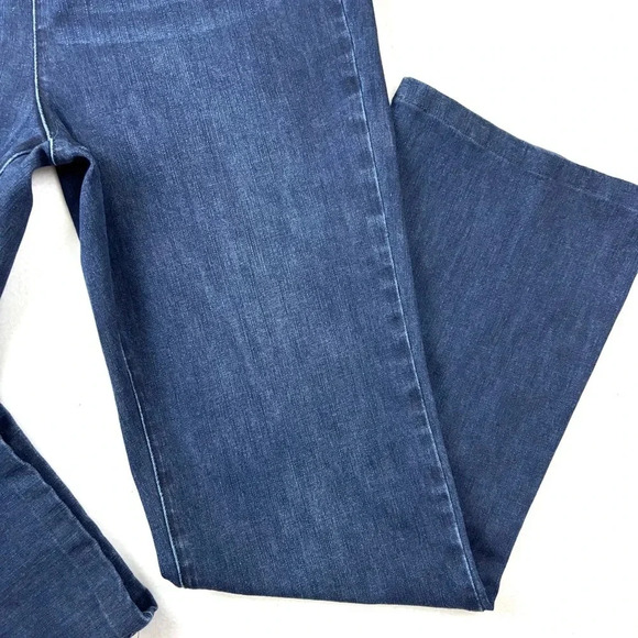 Soft Surroundings Dark Wash Whisker Tummy Control Highrise Bootcut Jeans Size TL - Picture 3 of 14